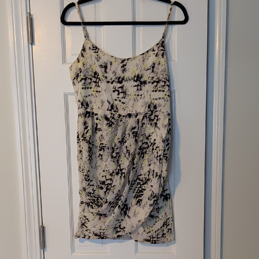 Ladakh Abstract Black/White/Lime Green Dress